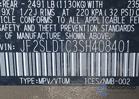 2025 Subaru Forester Touring from USA, damaged, VIN JF2SLDTC3SH408401